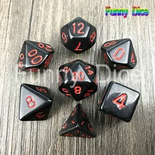 Игральные кости DND 7 шт./компл. высокое качество красочный набор Игральный костей из D4, D6, D8, D10, D10%, D12, D20, forDungeons и драконов, ролевые игры кости с цифрами