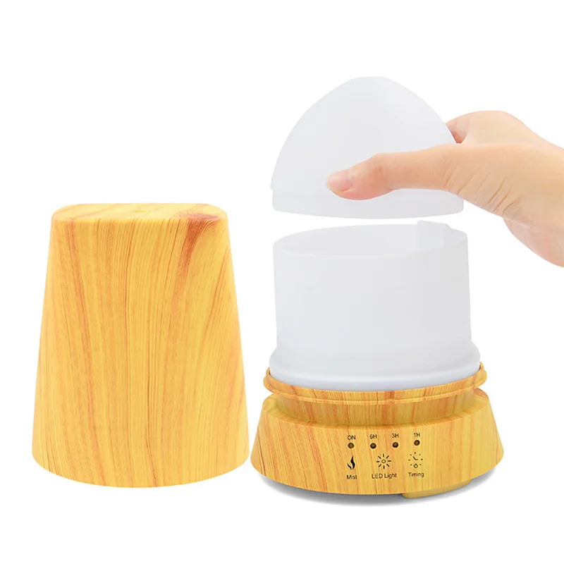 350ml Wood table lamp Aroma Essential Oil Diffuser Ultrasonic Air Humidifier Electric Aroma Diffuser 100v-240v Home-Wood