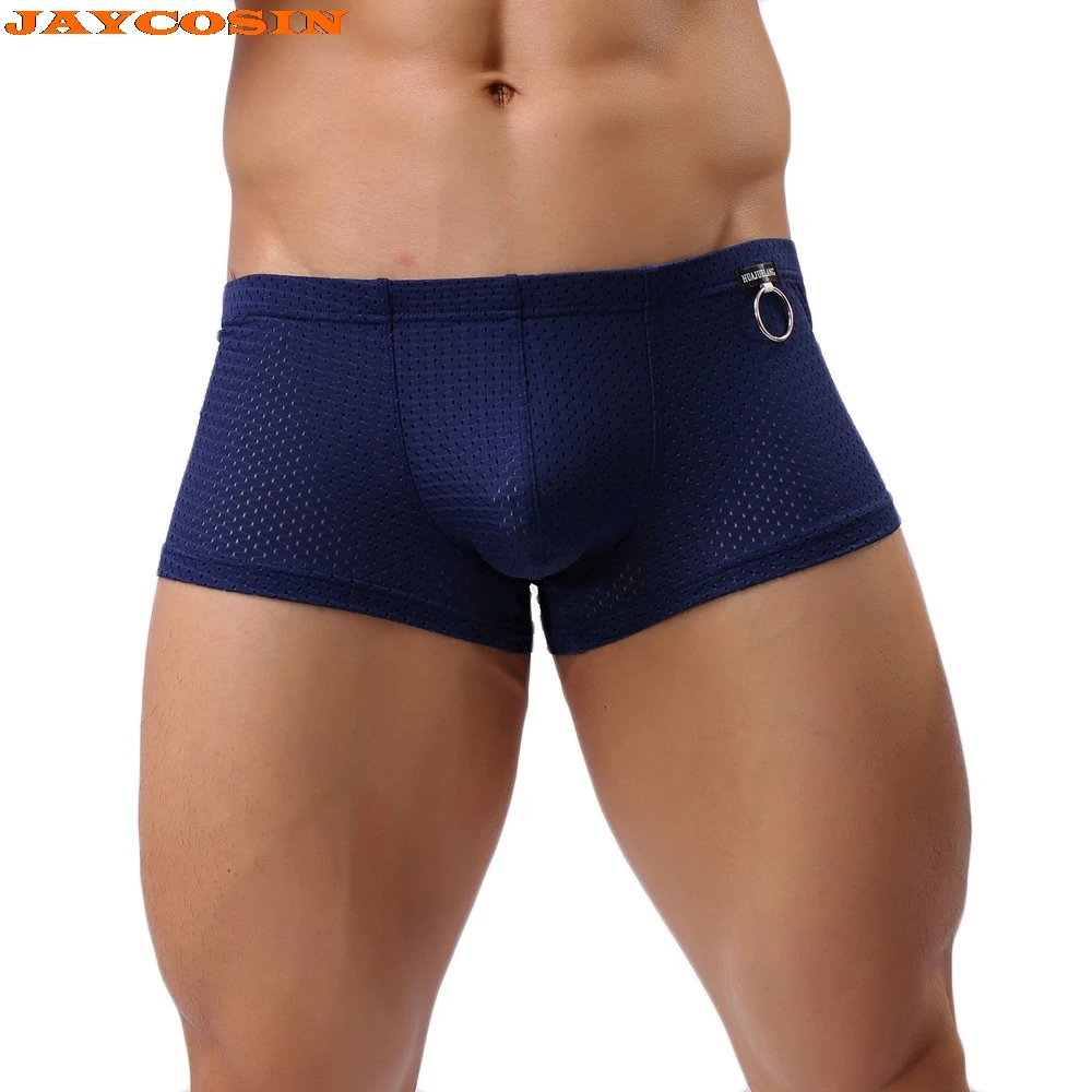 

JAYCOSIN Hot Sale Fashion Men Comfortable Sexy Mesh Underwear Sport Shorts Boxer Underpants Men Polyester Transparent New