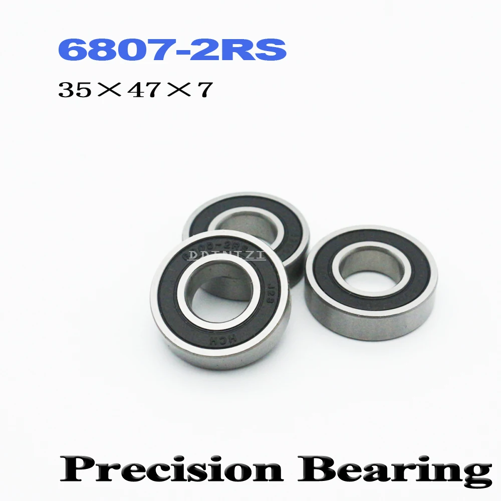 6807 2RS ABEC 1 35x47x7 mm Metric Thin Section 6807 2RS Ball Bearings