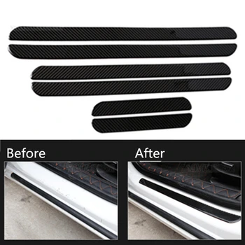 

Carbon Fiber Car Outside Door Sill Plate Guard Frame Left And Right Trim Automobiles Car Styling Stickers Accessories 2pcs