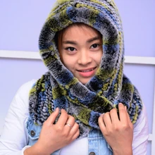 Толстая зимняя меховая шапка из кроличьей шерсти, тканые шарфы, меховая шапка, теплая зимняя женская шапка