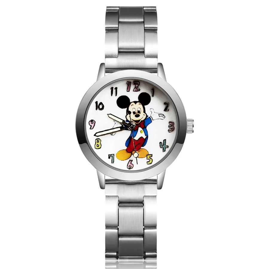

Cute Cartoon Mickey Minnie Mouse style Children's Watches Kids Student Girls boys Quartz Metal steel Wrist Watch JA08