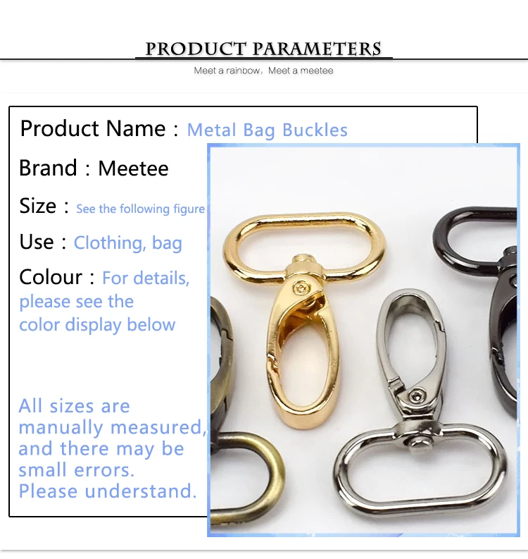 100pc 16/20/26/32/38mm Metal Buckles Bags Strap Lobster Swivel Carabiner Snap Hook Collar KeyChain DIY Bag Accessories Wholesale