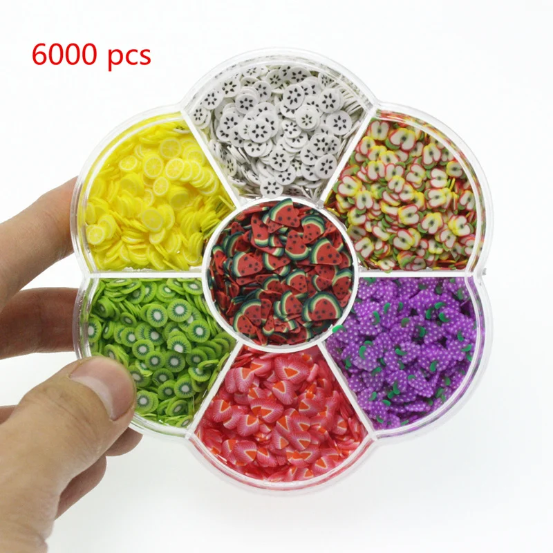 

6000 Pcs Lizun Additives for Slices Slime Filler Charm for Slime Supplies Slime Fruit Polymer DIY Soft Pottery Fruit Toy for Kid