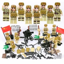Мировой войны Корея сборки военных деятелей brickmania building block армии Китая minifigs оружие Минск кирпича игрушки для мальчиков