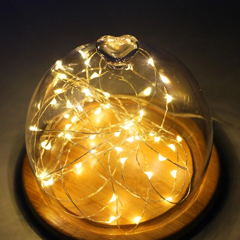 3 м 5 м 10 м светодиодный светильник с медной серебряной проволокой, пульт дистанционного управления, рождественские сказочные огни