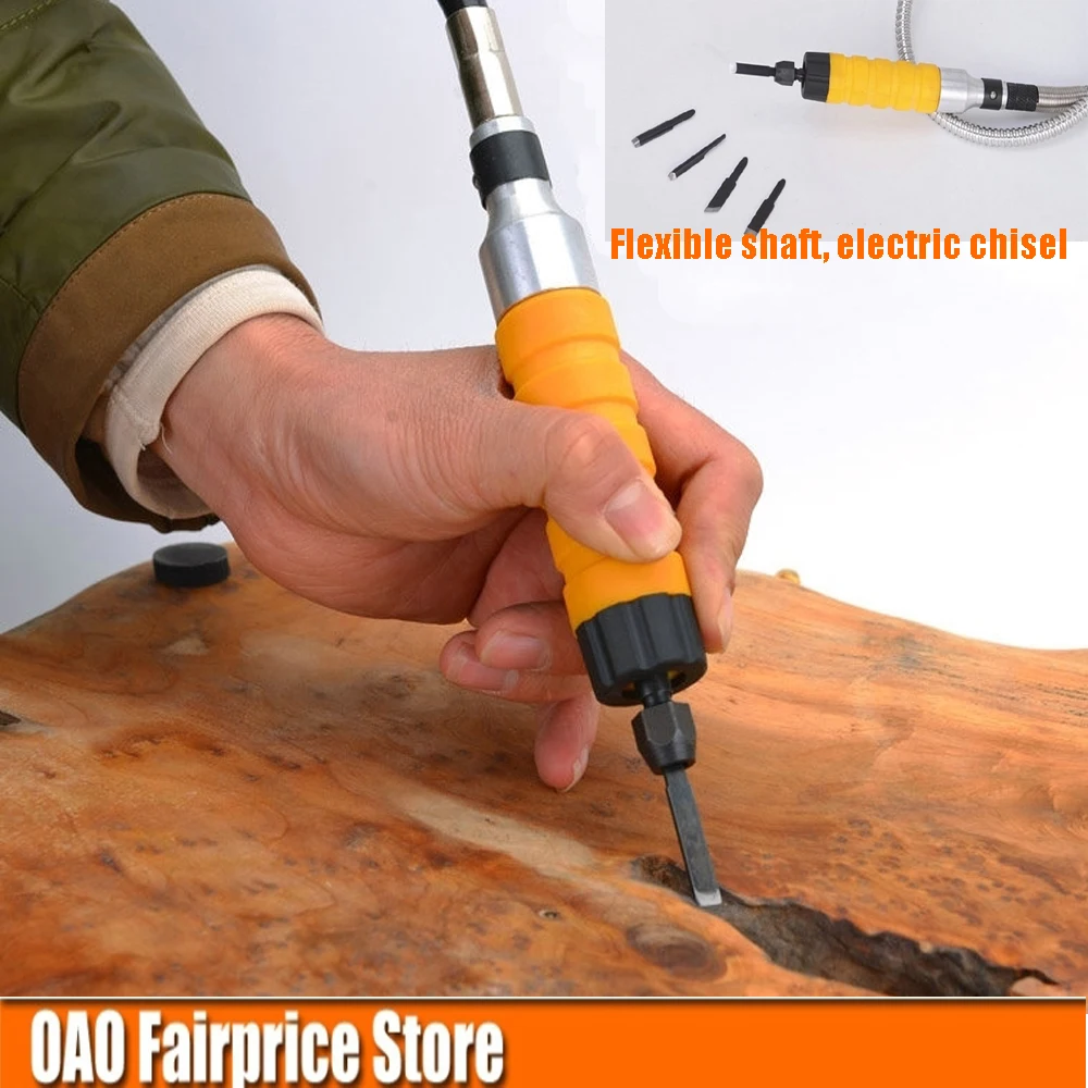 

Flexible Shaft+electric chisel+5 Carving knife,Electric engraving handle with flexible shaft