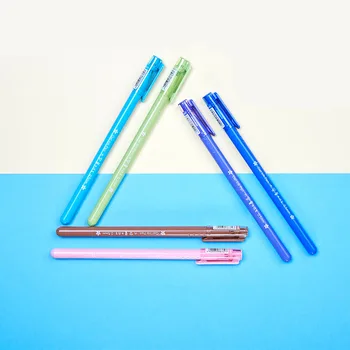 

6 pcs Snowflake gel pen 0.5mm roller ball Black blue color ink pens for writing signature Office School supplies Canetas A6778