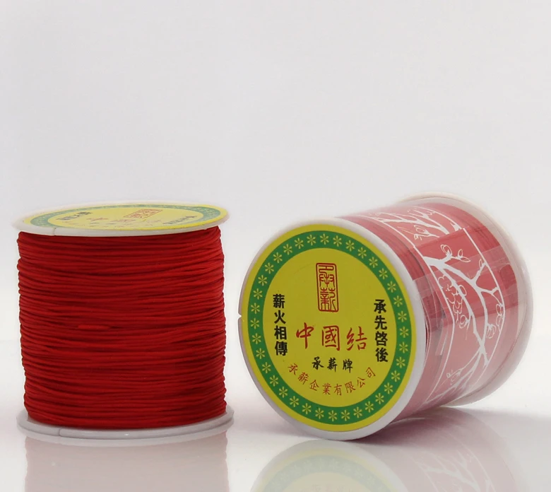 DoreenBeads Терилен шнур нить веревка китайский узел Красный 1 мм диаметр, 1 рулон(90 м/рулон)(B22527