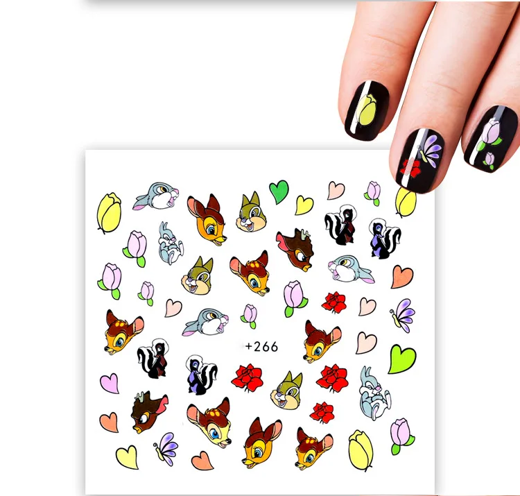 

Nail Sticker Water Decals rabbit squirrel animal Nails Art design Decorations Pegatinas Slider Adhesive Tips Manicure Wraps Foil