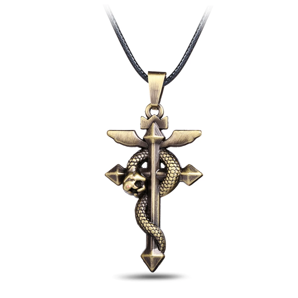 J Store Cross Snake Pendant Necklaces Hot Anime Souvenir Fullmetal Alchemist Collares Statement Necklace Fashion Jewelry F Pendant Snake Pendantjewelry Necklace Pendants Aliexpress