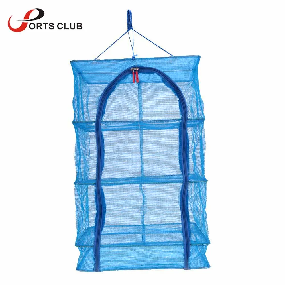 4 Layers Durable Drying Rack Folding Hanging Vegetable Fish Mesh