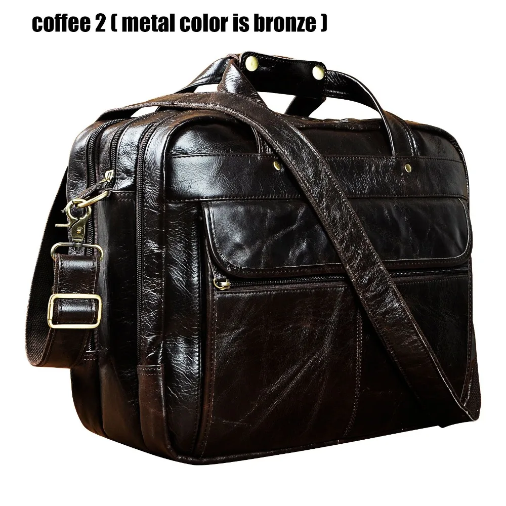  Top Quality Men Real Leather Antique Style Briefcase Business 15.6