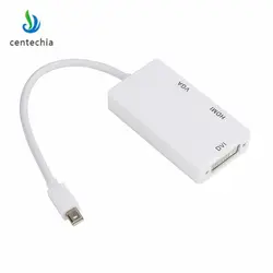 3 в 1 Thunderbolt Mini display port MINI DP мужчина к HDMI DVI VGA Женский адаптер конвертер кабель для Apple MacBook Air Pro MDP