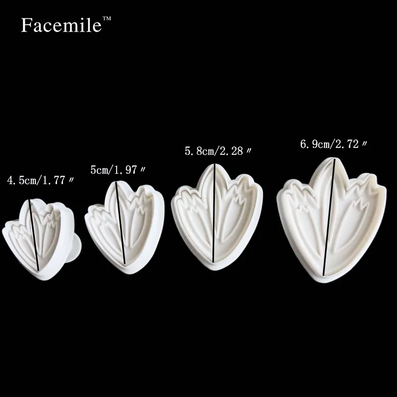 Facemile 4 шт./компл. лепесток тюльпана Sugarcraft Фондант подарок плунжерный резак Декор DIY Плесень 04015