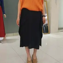 Модные саржа, асимметричное раза чистый цвет саржевая юбка дизайна