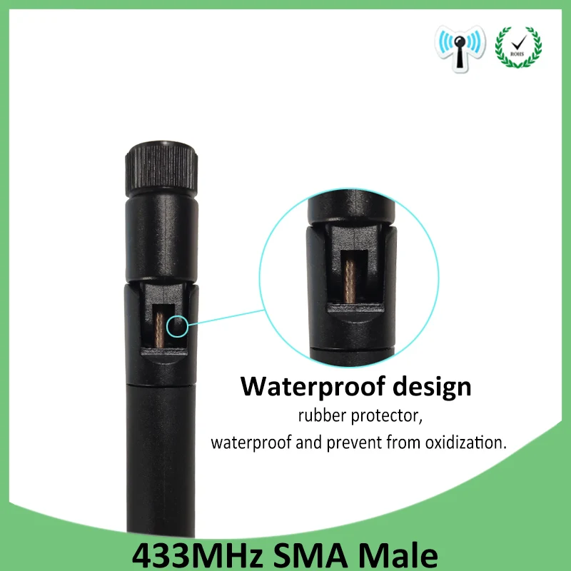 5pcs 433Mhz Antenna 5dbi SMA Male Connector 433 MHz Directional Antena Rubber Aerial Wireless Repeater Lorawan 3