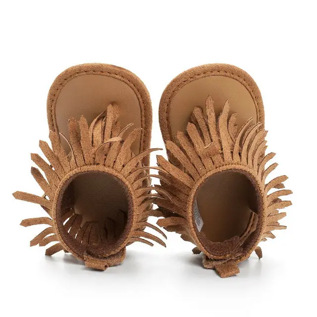 2019 Baby Summer Shoes Newborn Infant Fashion Baby Boys Girls Leather Sandals Solid Fringe Shoes Toddler Infants Sizes 0-12M 4