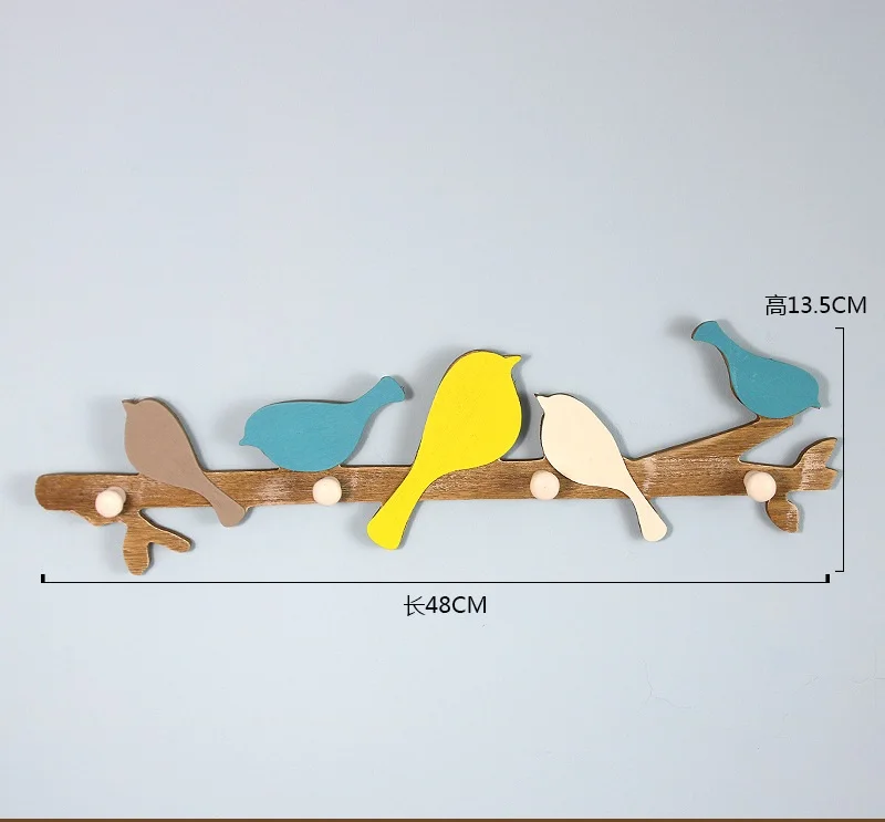 Креативный домашний декор для интерьера, деревянная вешалка для одежды с птицей, вешалка для одежды, детская спальня, гостиная, настенный дверной подвесной Декор - Цвет: 2