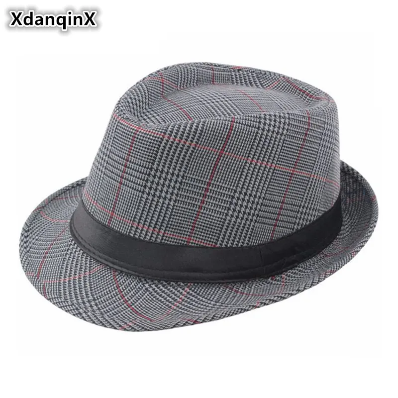 Xdanqinx Classic Vintage Adult Men's Fedoras Hat Middleaged Fashion