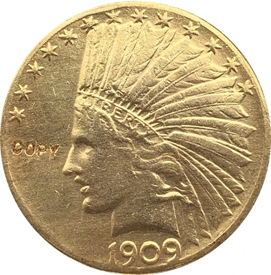1 Genuine U.S Indian Head Penny 24 Goldplated Necklace