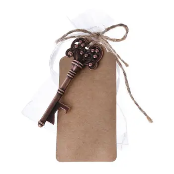 

Portable Alloy Key Shaped With Escort Tag Card Skeleton Beer Wine Bottle Opener Wedding Party Souvenir Gifts Tools