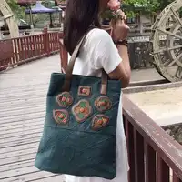 YUBIRD Big Female Shoulder Bag Vintage Canvas Tote Bag Floral Cloth Shoulder Bag for Women Hand Bags bolsos grandes sac toile