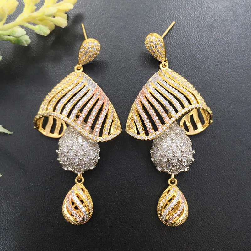 Lanyika модные ювелирные изделия художественные великолепные висячие серьги в виде лампочек полный микро-инкрустация микро покрытием банкет популярный лучший подарок