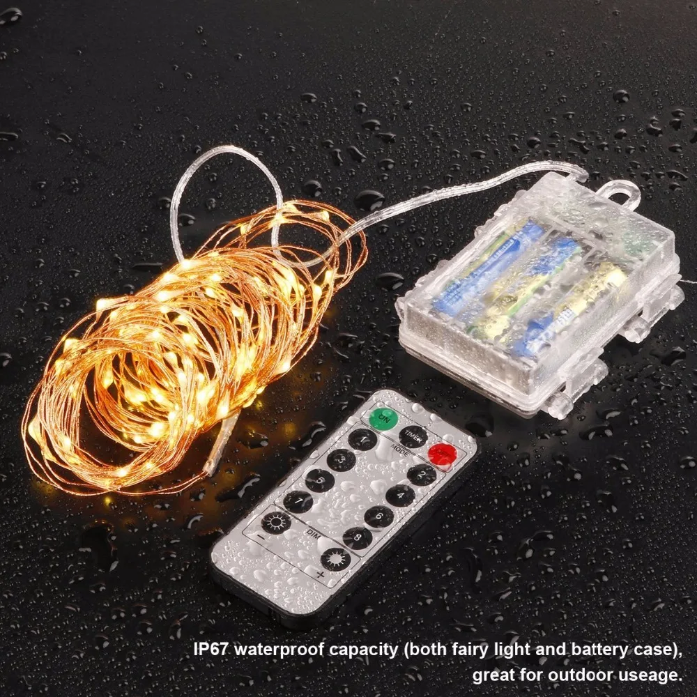 10M LED Fairy Lights Battery Operated with Timer Remote Dimmable,Waterproof Starry String wedding decoration christmas Garland 10M LED Fairy Lights Battery Operated with Timer Remote Dimmable,Waterproof Starry String wedding decoration christmas Garland