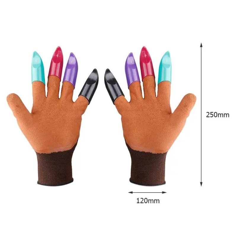 1 пара сад полиуретановые перчатки с 8-ю разъемами ABS Пластик пальцев Sharp садовые перчатки с когтями копание, рассада безопасная прочная и удобная обувь Варежки перчатки