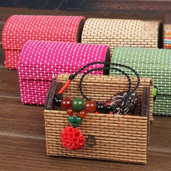 

Wholesale Wooden Jewelry Box for Jewelry Organizer Crafts,Beautiful Small Size Creative Bamboo Storage Box Gils Make Up Women