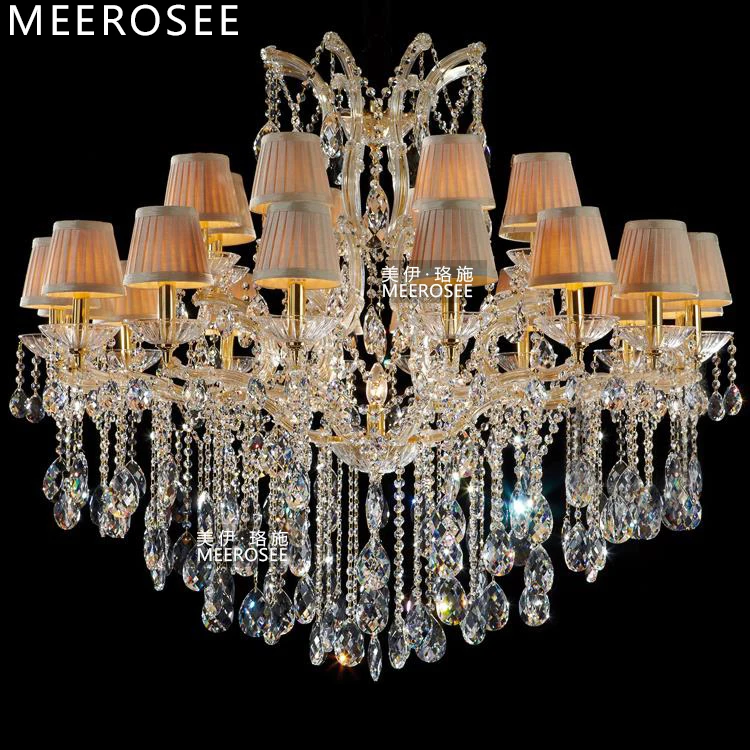 

Classical Chandelier Light Fixture Big Crystal Chandeliers Lighting Crystal Lamp for Foyer, Lobby, Villa 24 Lights Hanging Lamp