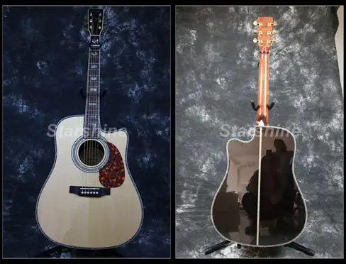 

Starshine Top Quality Electric Acoustic Guitar ZZ-C45A Solid Spruce Cutway Dovetail Vertebral Joint Bone Nut&Saddles Abalone