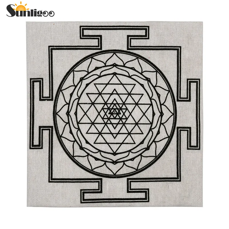 Sunligoo 1 шт. sri yantra хлопковая ткань Священная Геометрическая кристальная сетка алтарная ткань для йоги медитации Исцеление энергетический баланс