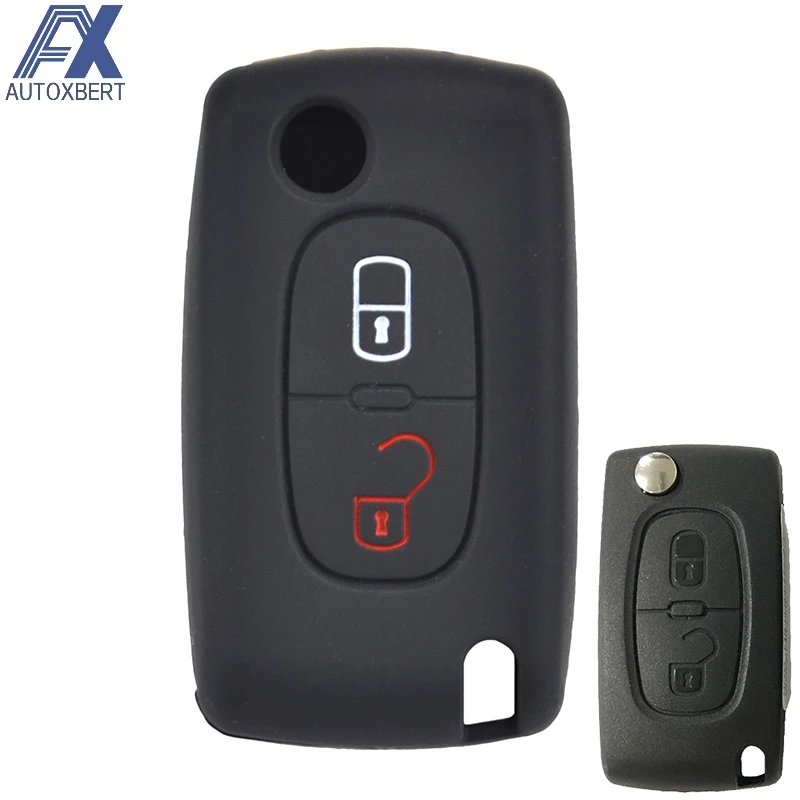 

AX For Peugeot 308 207 307 807 For Citroen C3 Picasso C-Crosser C4 Dispatch C8 2 Button Silicone Car Remote Key Fob Cover Case