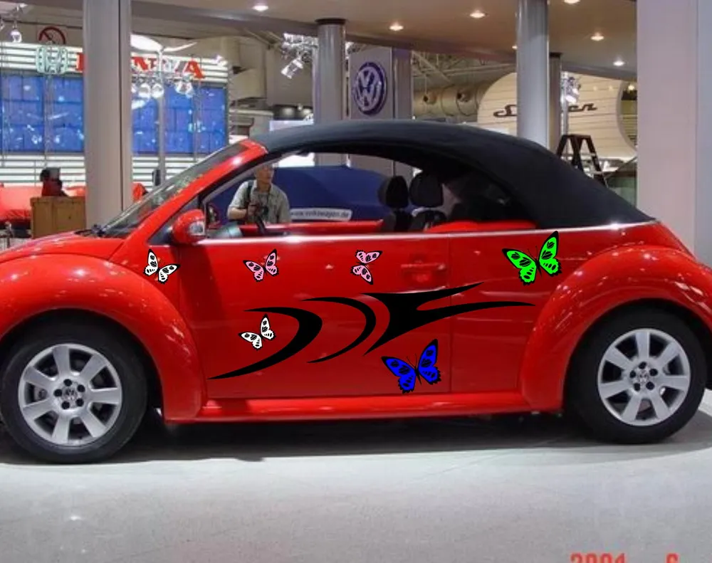 Car Butterfly Flying Animal color Door Decal for Beetle Vinyl Motor