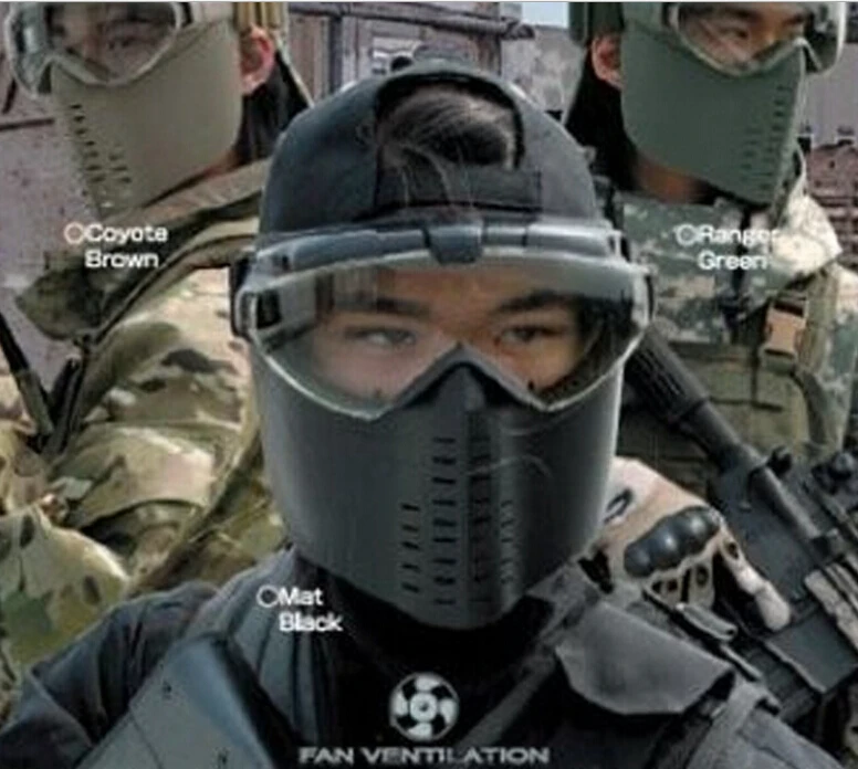 Anti Fog tactical Electric Ventilated Full Face Fan Mask Pro Goggles