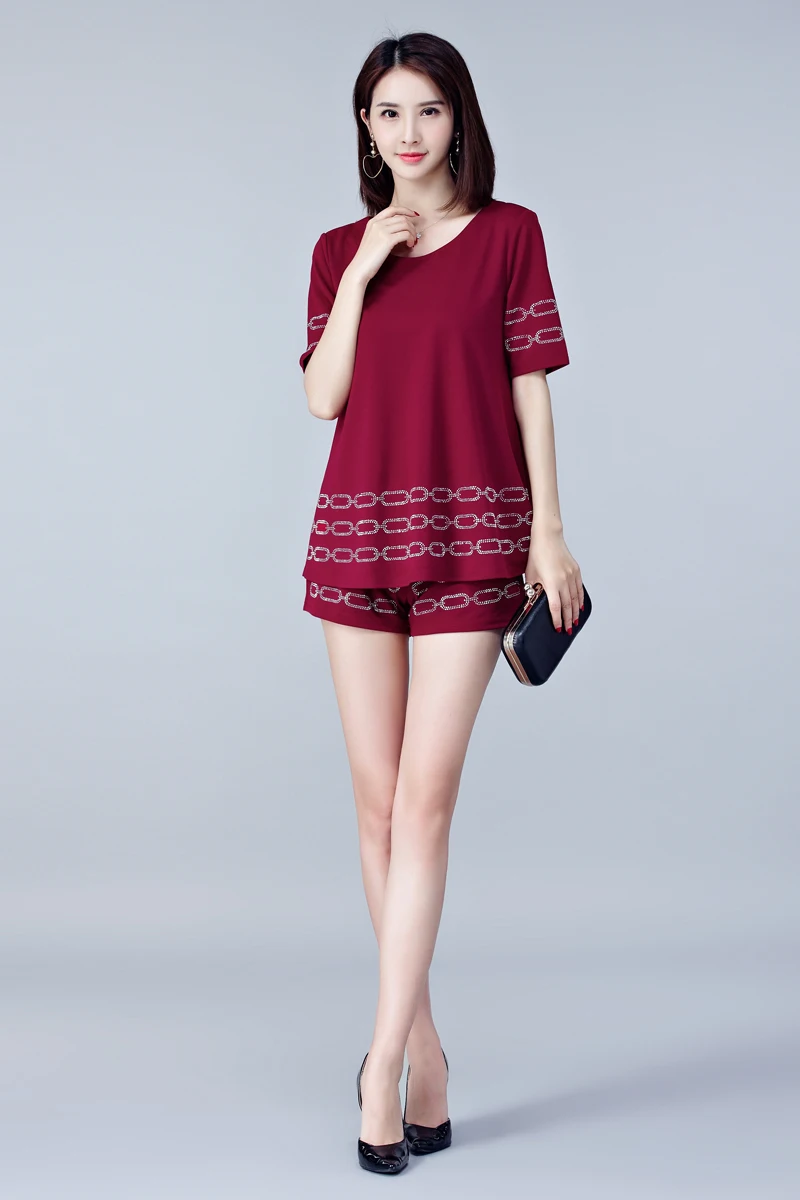 Женский летний костюм свободный топ и шорты со стразами|women set|womens casual shorts setwomen set |