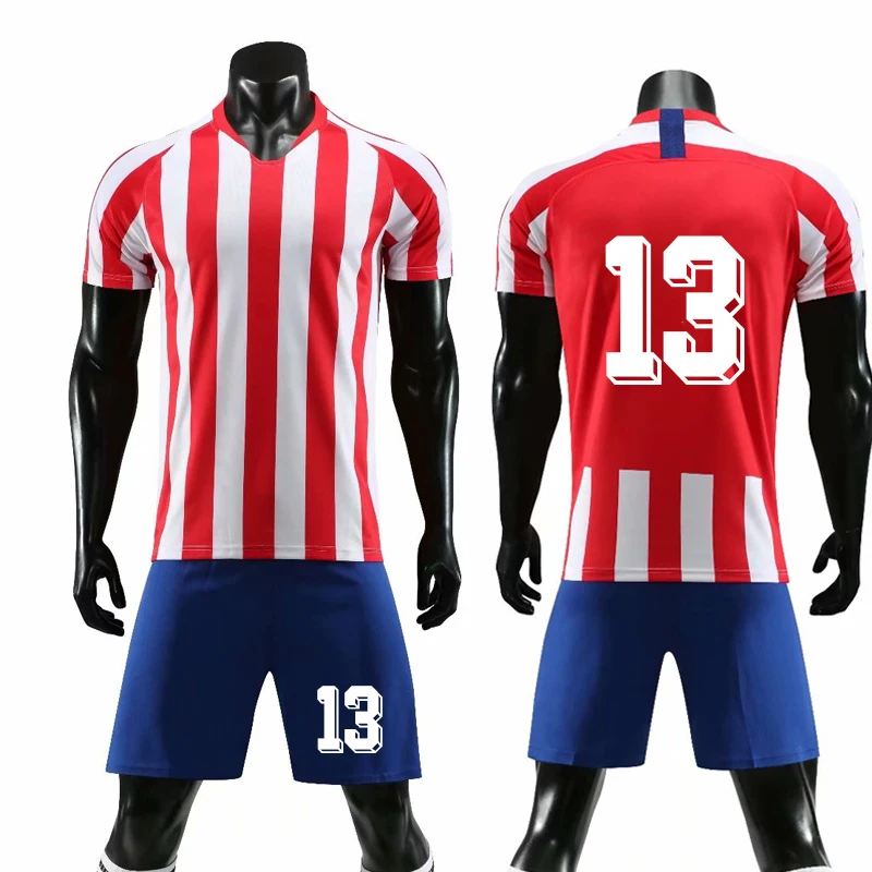 Custom Men Children Football Jerseys Soccer Clothes Sets Short Sleeve Kids Football Uniforms Soccer Tracksuit Jersey(No Badge