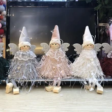 Colgante de decoración navideña Linda muñeca de Ángel 2019 adorno colgante de árbol de navidad decoración de navidad para navidad en casa