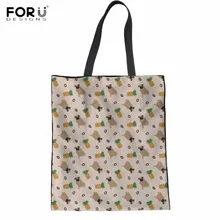 FORUDESIGNS/модный Забавный Мопс/Щенок любовь ананас печати сумки для шоппинга Женские повседневные хозяйственные сумки многоразовые ткани Эко сумки