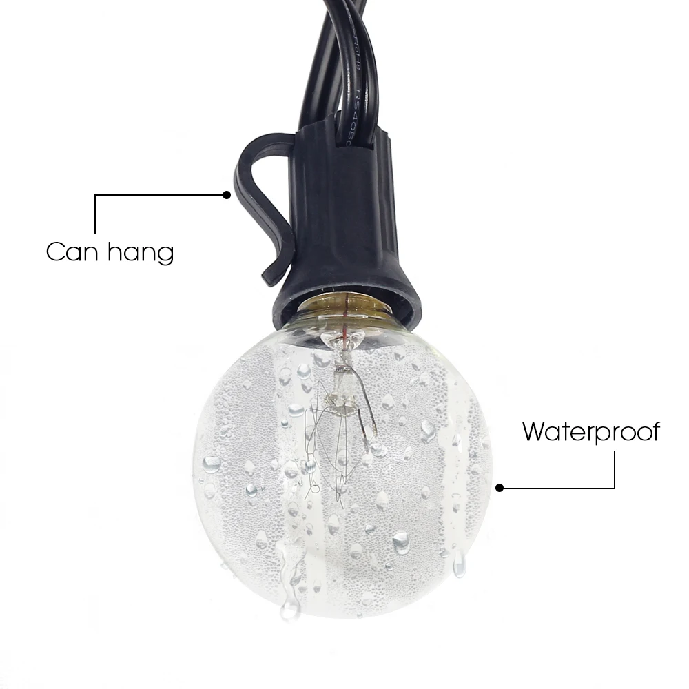 Alistado para Decoração de Luz Interior e Exterior para Jardim Luzes da Corda com 25 Cordas Globo Lâmpadas Claras 25ft ul Pátio Festa G40 6 High Quality globe string lights