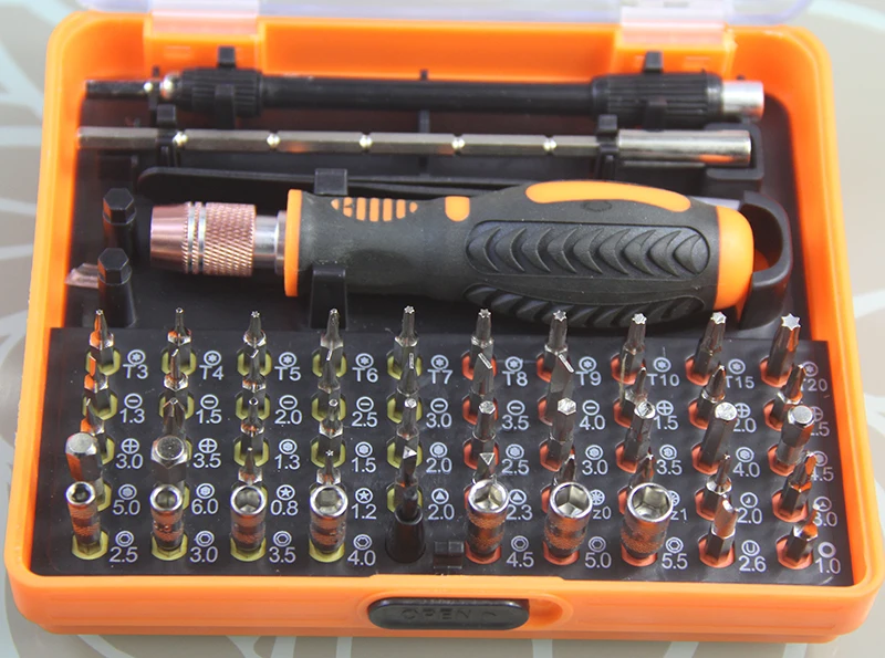 53 In 1 Bit Driver Kit with Extension Tweezer and 49 Crv Bits for all