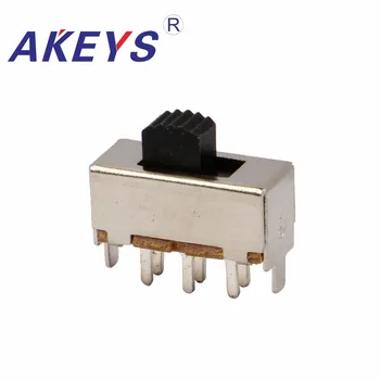 

30PCS SS-22F06 2P2T Double pole double throw 2 position slide switch DIP 6 pin verticle type with 2 fixed pin