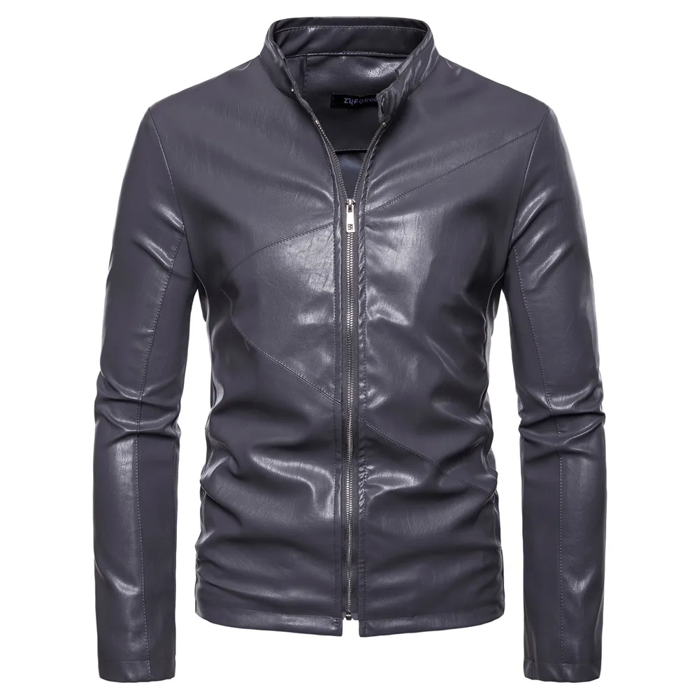 Men's PU Jackets Coats Motorcycle Leather Jacket Men Autumn Spring Faux ...