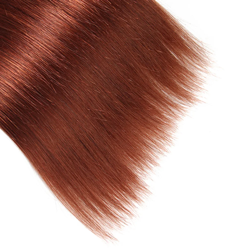 Каштановые Auburn 33# человеческие пряди волос KEMY, предварительно окрашенные бразильские прямые волосы для наращивания, 3/4 шт., не реми волосы