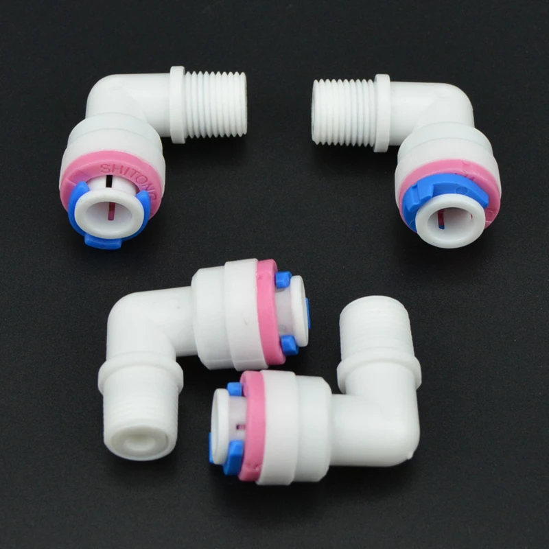 

4pcs L-Type 1/8'' Check Valve Water Turn 1/4 Inch Quick Connect Check Valve RO Membrane Shell Non-Return Valve