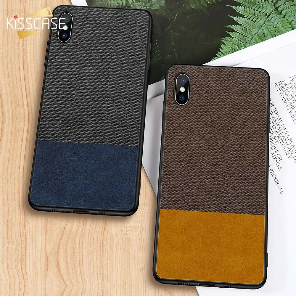 KISSCASE тканевый чехол для iPhone 7 8 XR Conque X XSMAX 5 5S SE текстильный кожаный Чехол сумка |