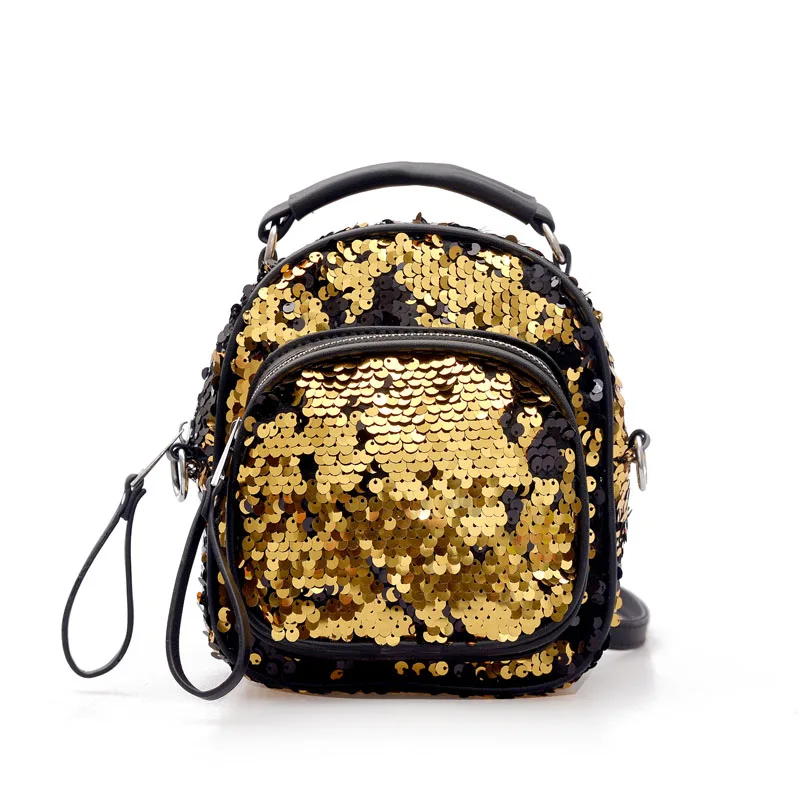 

Mini PU+Sequins Backpack Women School Bags Princess Bling Backpack Bag All-match Small Travel Sequins Backpack Mochila Feminina